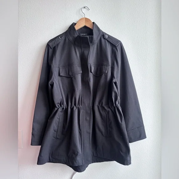 Universal Standard Vineyard Stretch Cotton Twill Jacket in Black Size S - Picture 3 of 12